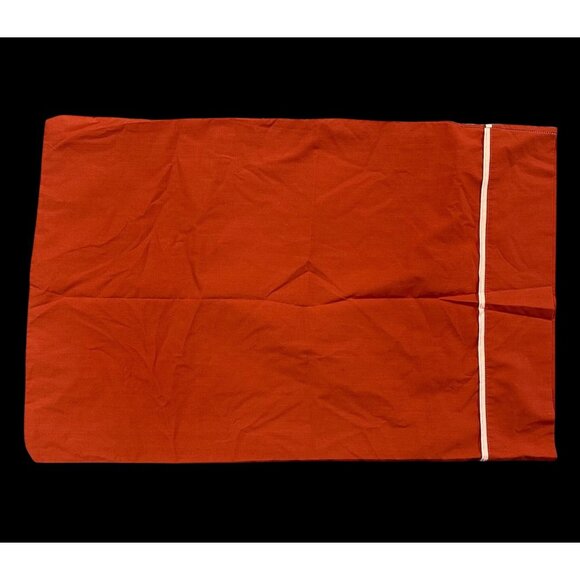 Vintage Pillowcases Rust Orange Standard Set 1970s Sears Retro Bedding - Picture 3 of 8